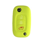 For Mercedes-Benz Smart Folding 2pcs 3 Button Silicone Key Case, Rose Red, Pink, Orange, Yellow, Apple Green, Sea Blue, Light Blue, Purple, White Gray, Black
