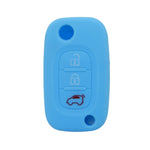 For Mercedes-Benz Smart Folding 2pcs 3 Button Silicone Key Case, Rose Red, Pink, Orange, Yellow, Apple Green, Sea Blue, Light Blue, Purple, White Gray, Black