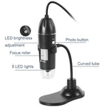A8 50X-1000X USB 軟管支架數位顯微鏡 LED 燈手持便攜顯微鏡，A8 50X-1000X