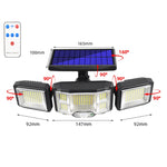 遙控太陽能壁燈 LED 三重旋轉感應泛光燈，192LED 一體式，192COB 一體式，192LED 分體式，192COB 分體式