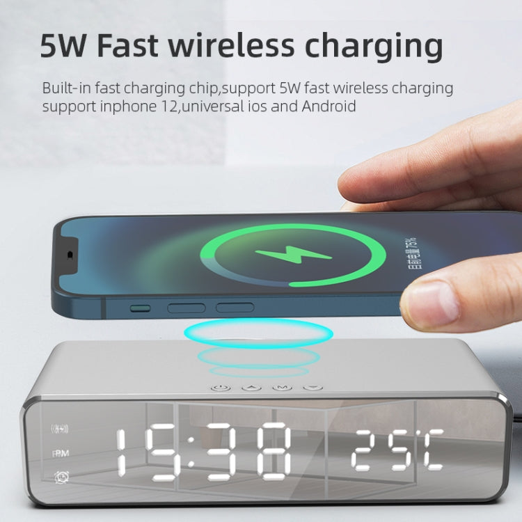 W258 帶時鐘/溫度顯示桌面電話/耳機無線充電，W258 5W（銀色），W258 5W（黑色）