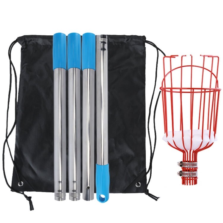 不鏽鋼高空採果器 採果工具，帶4節1.6米桿，帶6節2.4米桿，帶9節3.6米桿，帶10節4米桿