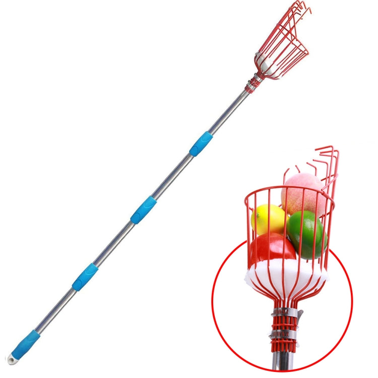 不鏽鋼高空採果器 採果工具，帶4節1.6米桿，帶6節2.4米桿，帶9節3.6米桿，帶10節4米桿