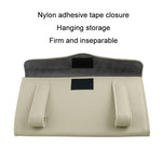 Car Sun Visor Tissue Holder Leather Hanging Storage Box, Black, Beige