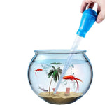 小型魚缸換水吸便器手動迷你吸管，藍色，綠色