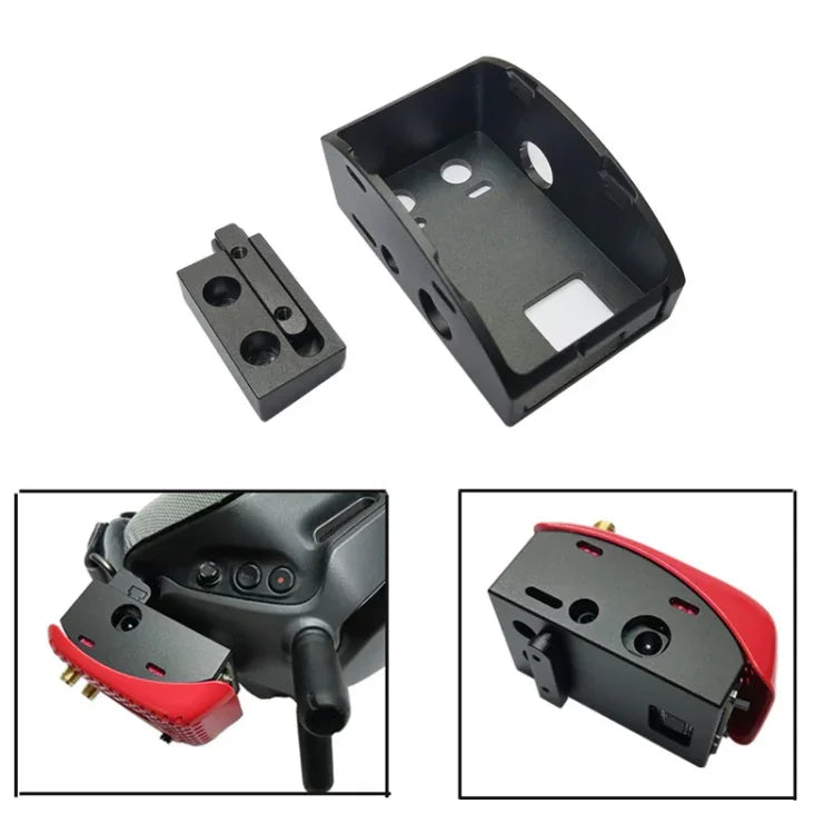 適用於 DJI FPV 護目鏡 V1 V2 接收器模組 3.0 & 3.0 Plus 安裝支架保護殼，接收器模組安裝支架