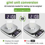 小型多功能廚房高精度電子秤LCD數字顯示食物秤，3kg/ 0.1g，5kg/ 0.1g，10kg/ 1g