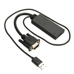 HD55Y VGA 轉 HDMI 轉接線 VGA+USB 轉 1080P 轉換器，帶電源，VGA+USB 轉 HDMI