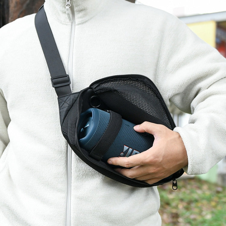 通用藍牙喇叭郵差包 胸包 手提包 適用於 JBL Flip 系列/UE BOOM 3/Beats Pill 等，藍色、黑色