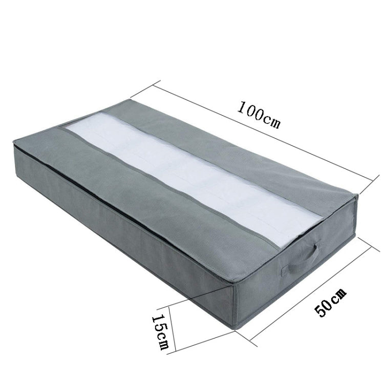 無紡布被子收納袋 家用防塵整理袋搬家打包袋 100 x 50 x 15cm，淺灰色，深灰色，黑色