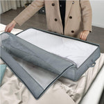 無紡布被子收納袋 家用防塵整理袋搬家打包袋 100 x 50 x 15cm，淺灰色，深灰色，黑色