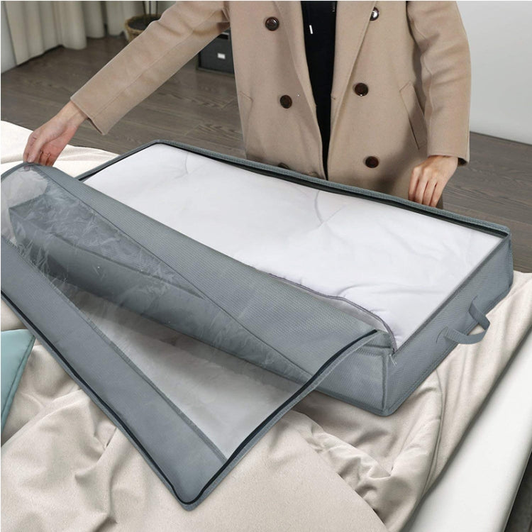 無紡布被子收納袋 家用防塵整理袋搬家打包袋 100 x 50 x 15cm，淺灰色，深灰色，黑色