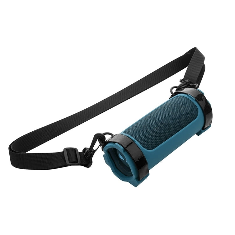 適用於 JBL Flip 6 喇叭包 旅行攜帶矽膠保護套 附肩帶，黑色 2，藍色 2