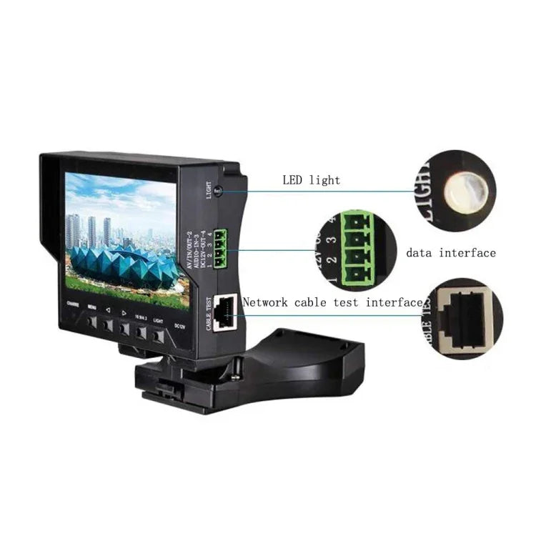 JSK-4300B 4.3 吋手持式 12V 輸出網路線監測測試器，4.3 吋（附美規插頭電源適配器），4.3 吋（附歐規插頭電源適配器），4.3 吋（附英規插頭電源適配器），4.3 吋（附澳規插頭電源適配器）
