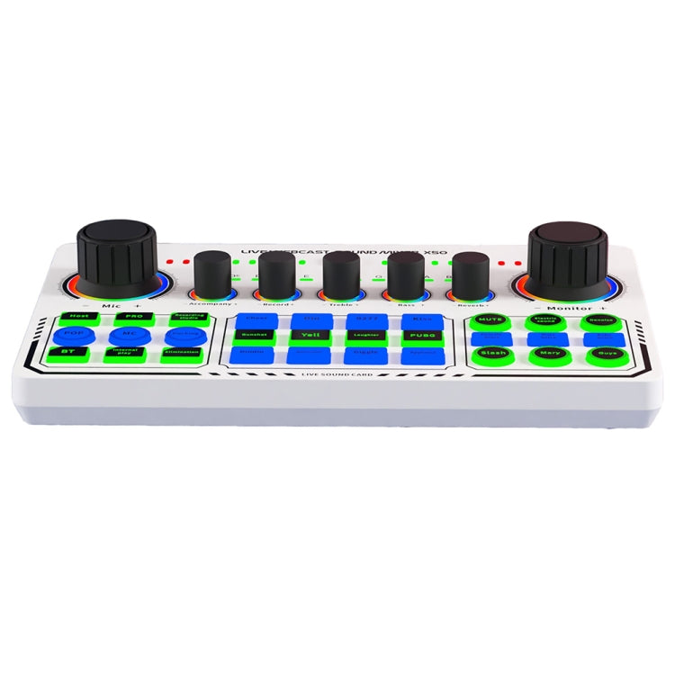 X50 藍牙 RGB LED 直播聲卡，帶 OTG 介面，X50