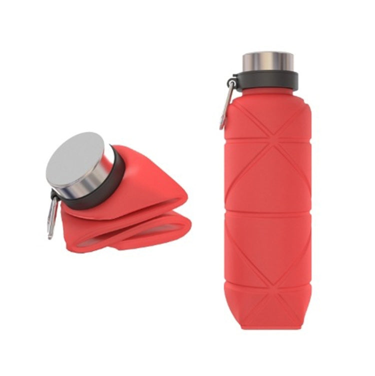 戶外矽膠折疊水杯伸縮水瓶旅行飲水杯帶登山扣，700ml 黑色，700ml 灰色，700ml 紅色，700ml 酒紅色，700ml 藍色