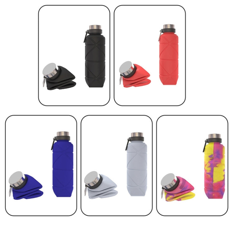 戶外矽膠折疊水杯伸縮水瓶旅行飲水杯帶登山扣，700ml 黑色，700ml 灰色，700ml 紅色，700ml 酒紅色，700ml 藍色