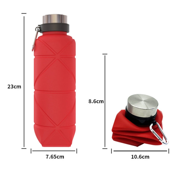 戶外矽膠折疊水杯伸縮水瓶旅行飲水杯帶登山扣，700ml 黑色，700ml 灰色，700ml 紅色，700ml 酒紅色，700ml 藍色
