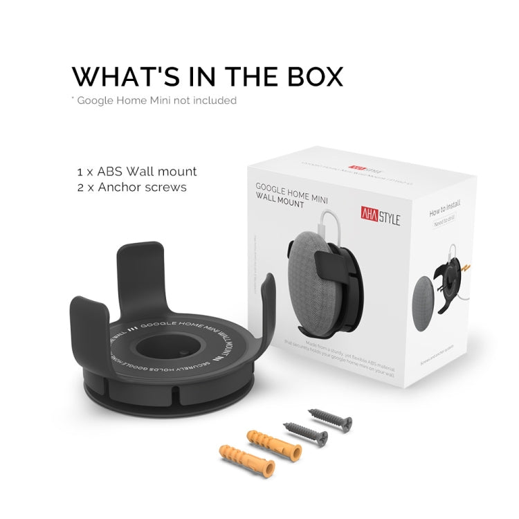AhaStyle PT62 壁掛式智慧喇叭支架，適用於 Google Home Mini 黑色、Google Home Mini 白色、Amazon Echo Dot 3 黑色、Amazon Echo Dot 3 白色