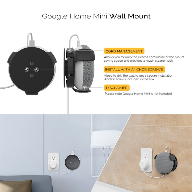 AhaStyle PT62 壁掛式智慧喇叭支架，適用於 Google Home Mini 黑色、Google Home Mini 白色、Amazon Echo Dot 3 黑色、Amazon Echo Dot 3 白色
