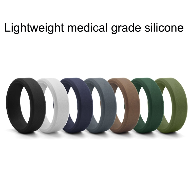 SIR062 8MM Wide Bevel Silicone Ring Sports Ring, No.14, No.10