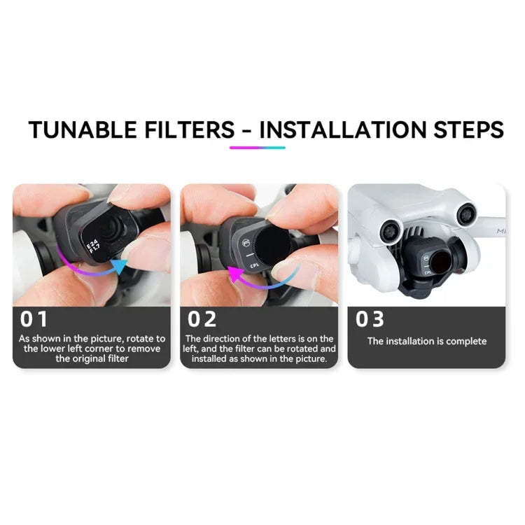 適用於 DJI Mini 3 Pro RCSTQ 偏光濾鏡 無人機配件，ND8/PL、ND16/PL、ND32/PL、ND64/PL，4合1 ND/PL 8/16/32/64，6合1 UV+CPL+ND/PL 8/16/32/64