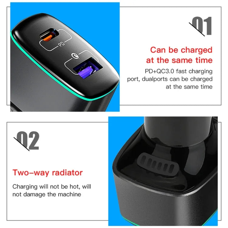 適用於 DJI Mavic 3/Mini 2 RCSTQ 100W 2合1 車載充電器，適用於 DJI Mavic 3/Mini 2