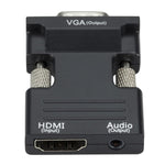投影機 HDMI 轉接器附音訊線 電腦高清轉換器，HDMI 轉 VGA，VGA 轉 HDMI