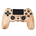 適用於 PS4 無線藍牙遊戲手柄 帶燈條雙震動遊戲手柄，白色，黑色，紅色，藍色，綠色，玫紅色，字母款，線條款，火焰幽靈款，卡通款，浩克款，骷髏款，齒輪款，閃電款，火焰款，雲朵款，爆裂款，木紋款，星紅款