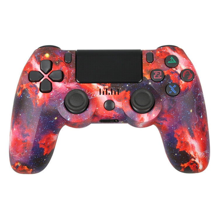 適用於 PS4 無線藍牙遊戲手柄 帶燈條雙震動遊戲手柄，白色，黑色，紅色，藍色，綠色，玫紅色，字母款，線條款，火焰幽靈款，卡通款，浩克款，骷髏款，齒輪款，閃電款，火焰款，雲朵款，爆裂款，木紋款，星紅款