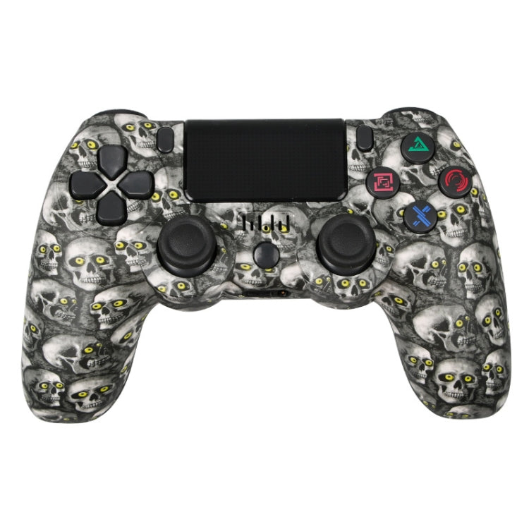 適用於 PS4 無線藍牙遊戲手柄 帶燈條雙震動遊戲手柄，白色，黑色，紅色，藍色，綠色，玫紅色，字母款，線條款，火焰幽靈款，卡通款，浩克款，骷髏款，齒輪款，閃電款，火焰款，雲朵款，爆裂款，木紋款，星紅款