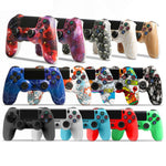 適用於 PS4 無線藍牙遊戲手柄 帶燈條雙震動遊戲手柄，白色，黑色，紅色，藍色，綠色，玫紅色，字母款，線條款，火焰幽靈款，卡通款，浩克款，骷髏款，齒輪款，閃電款，火焰款，雲朵款，爆裂款，木紋款，星紅款