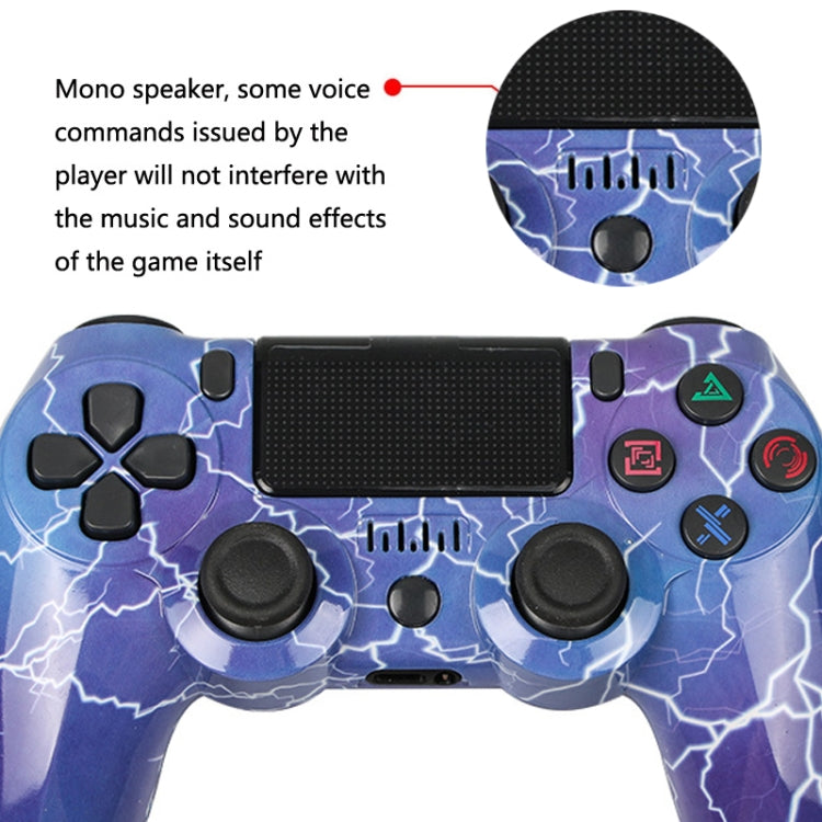 適用於 PS4 無線藍牙遊戲手柄 帶燈條雙震動遊戲手柄，白色，黑色，紅色，藍色，綠色，玫紅色，字母款，線條款，火焰幽靈款，卡通款，浩克款，骷髏款，齒輪款，閃電款，火焰款，雲朵款，爆裂款，木紋款，星紅款