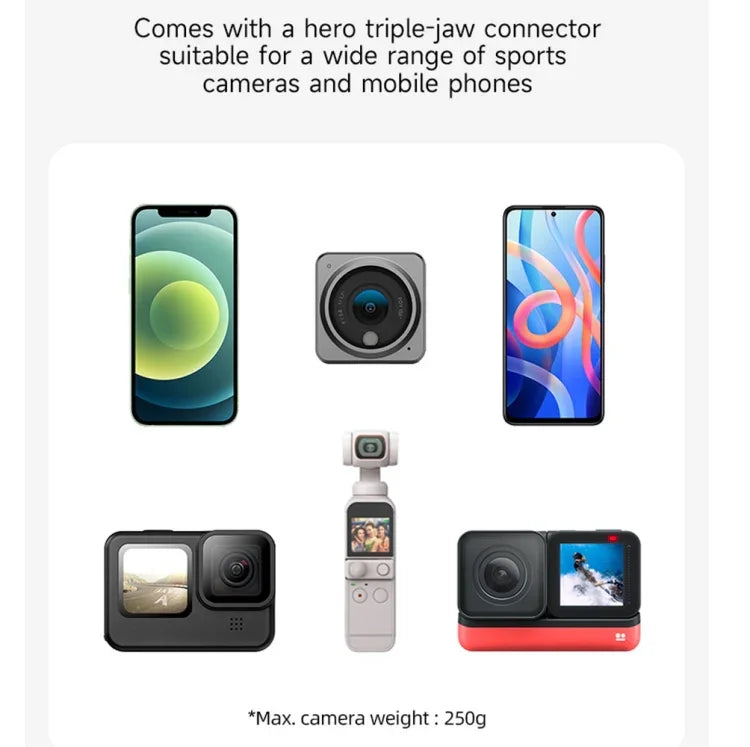 TELESIN 360 度旋轉磁吸背包夾固定支架，適用於運動攝影機，TELESIN