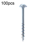 RUITOOL ST4 100件套木工斜孔螺絲 半牙自攻十字螺栓 25mm, 32mm, 38mm, 50mm, 63mm