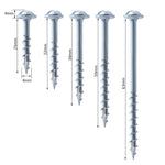 RUITOOL ST4 100件套木工斜孔螺絲 半牙自攻十字螺栓 25mm, 32mm, 38mm, 50mm, 63mm