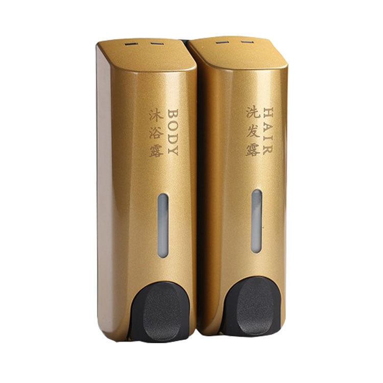 圓形壁掛手壓皂液器洗髮水瓶洗手液沐浴乳分配器，雙頭白色，雙頭金色，雙頭霧面，三頭金色