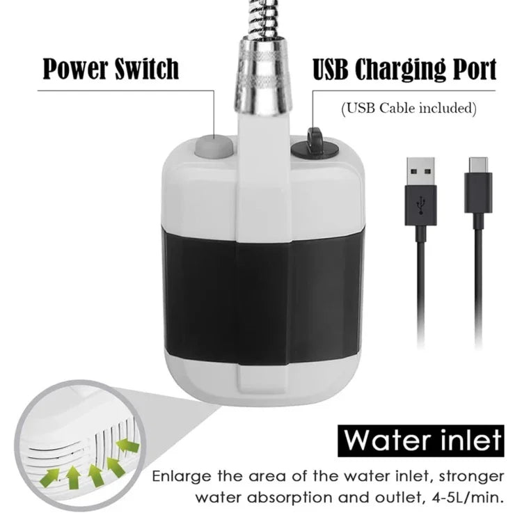 KE-801戶外電動淋浴露營充電便攜淋浴頭，KE-801 2200mAh