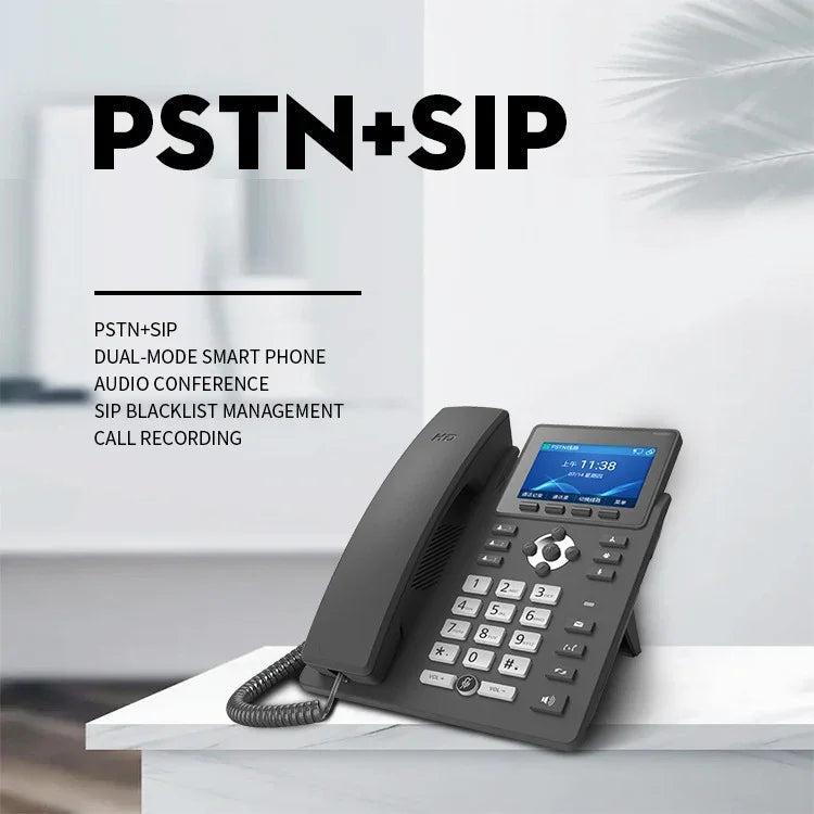 S135 PSTN+SIP 雙模錄音智慧電話 6 路 VOIP 網路電話 IP 電話，S135