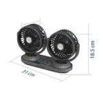 12V/24V Vehicle Electric Oscillating Head Rotatable Double Head Fan, F623U, F623