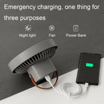 ZK-01 7 吋戶外露營 LED 燈三腳架風扇，便攜多功能行動電源掛式風扇