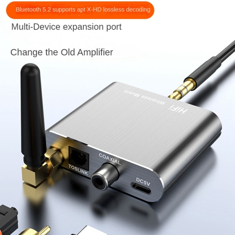 藍牙 5.2 音頻接收器 3.5MM AUX 同軸光纖 APTX HD 藍牙轉接器，D300