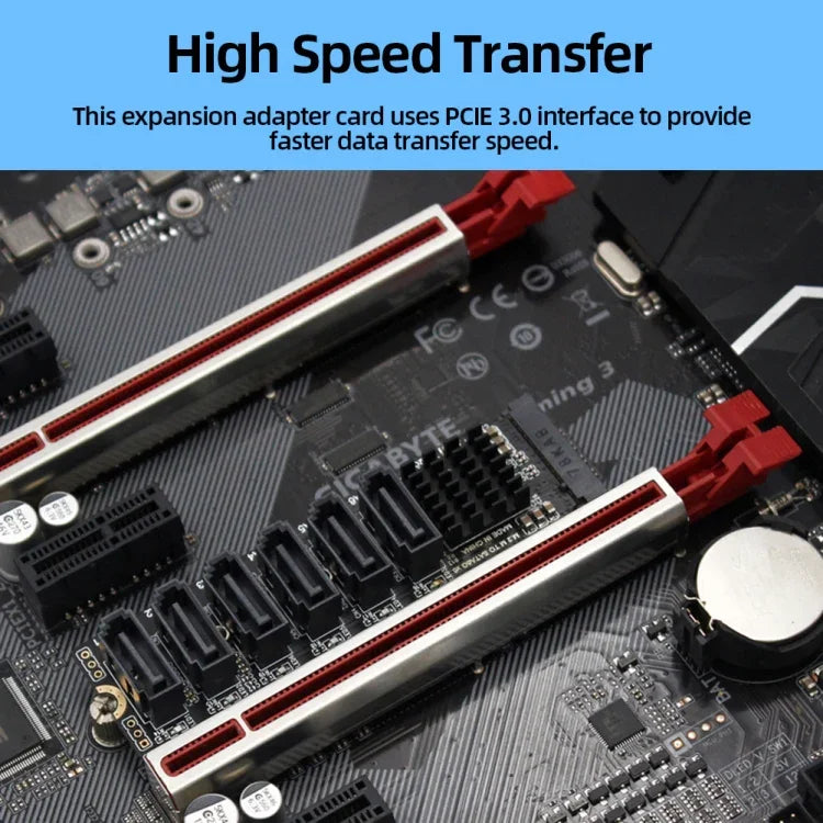 M2 M-EKY PCIE3.0轉SATA6G傳輸擴充卡 6埠硬碟擴充轉接卡，6埠