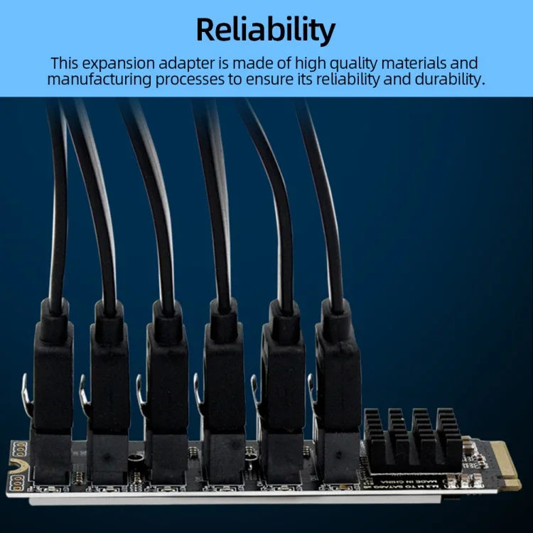 M2 M-EKY PCIE3.0轉SATA6G傳輸擴充卡 6埠硬碟擴充轉接卡，6埠