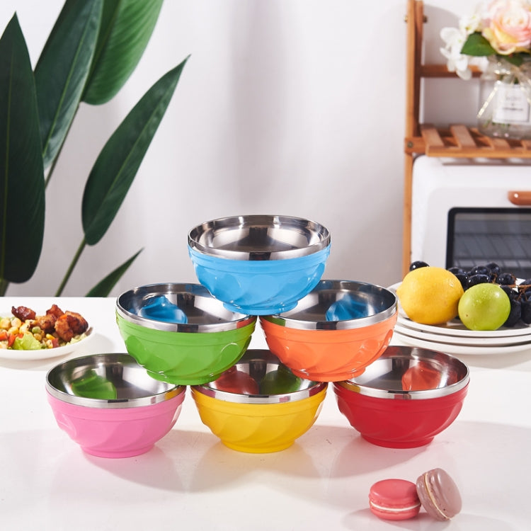 雙層不鏽鋼帶蓋兒童餐具保溫飯碗，6件套/13cm，6件套/15cm，6件套/17cm
