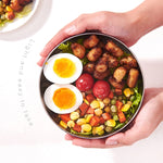 雙層不鏽鋼帶蓋兒童餐具保溫飯碗，6件套/13cm，6件套/15cm，6件套/17cm