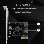 PCIE 2 埠 SATA 3.0 擴充卡 6Gbps 電腦桌上型機殼轉接卡