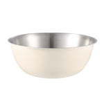 304不鏽鋼食品級碗 廚房烘焙攪拌碗 蔬菜砂木盆，19cm（黃色），22cm（黃色），24cm（黃色），19cm（白色），22cm（白色），24cm（白色）