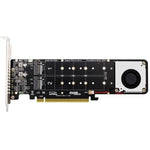 PCI-E X16 轉 M.2 M-key NVME X4 SSD RAID 陣列擴充轉接器 支援 2242/2260/2280/22110，PH44Plus
