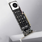 PCI-E X16 轉 M.2 M-key NVME X4 SSD RAID 陣列擴充轉接器 支援 2242/2260/2280/22110，PH44Plus